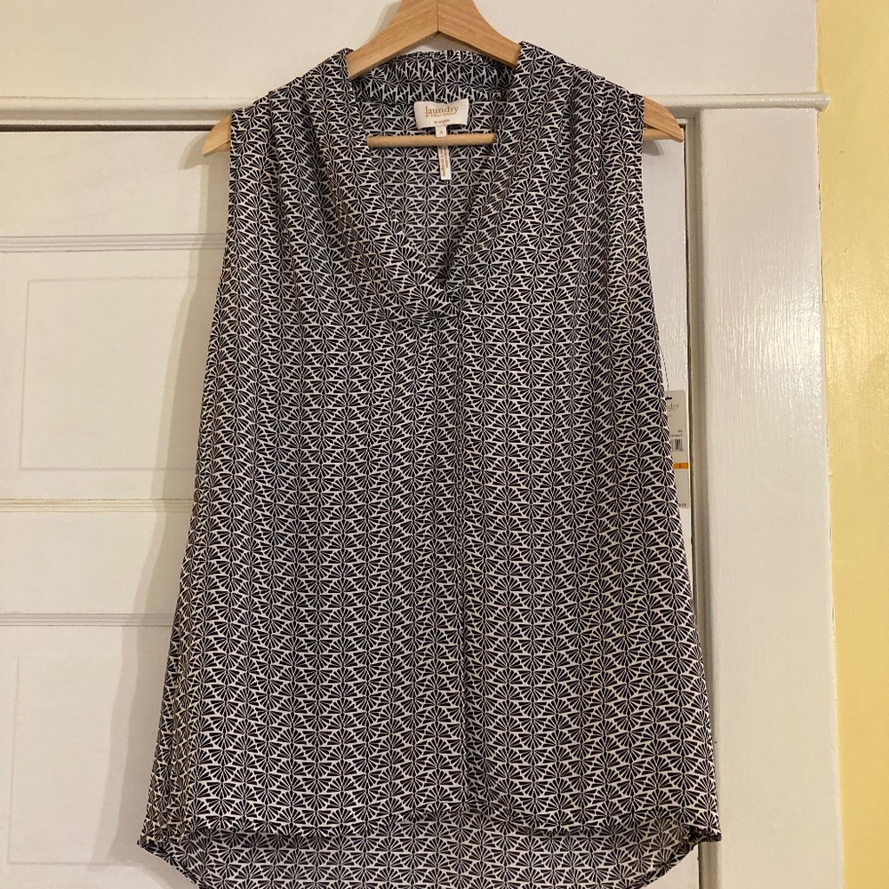 Laundry by Shelli Segal NWT Geometric Print Women's Sleeveless Top Tunic Size S